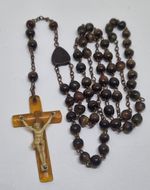 Rare Irish Horn Rosery Cross From The Mitchell Rosery Factory Dublin Ireland