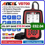 ANCEL ABS SRS EPB Oil OBD2 Scanner Diagnostic Tool Car Code Reader Fit For VW