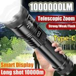 990000000Lumens High Powered Super Bright Flashlight Led Rechargeable Torch Lamp