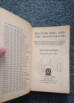 DOCTOR WHO THE GREEN DEATH Target Book signed by Jon Pertwee