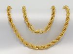 18K Yellow Gold Diamond Cut Rope Chain 7mm NecKlace Mens Womens 24"