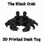 The Articulated Crab - Flexible Fidget Toy - 3D Printed Desk Toy - Colour Black