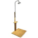 BURI Freestanding Garden Shower Outdoor Poolside Shower Pine Wood 75x75x221cm