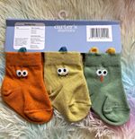 Carter’s Starters 3 Pair Ankle Socks 3-6 Months Unisex Baby Monster Multicolour