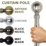 Extendable Metal Curtain Pole Chrome 28mm Includes Finals Rings OR Holdbacks Uk