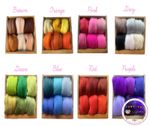Heidifeathers® Merino Felting Wool Colour Tops / Roving Pack - Felting, Spinning