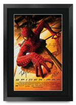 Spider-Man Toby Maguire Gift Idea Printed A3 Framed Poster Signed a Movie Fans