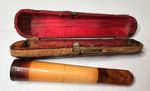 Antique Meerschaum & Amber Cigar Holder with Original Case – 9.5 cm