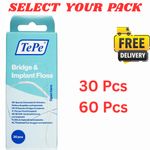 TePe Bridge & Implant Floss Wide Dental Floss For Braces, Bridges Plaque Remover