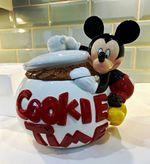 Disney Store Mickey Mouse Cookie Time Large Ceramic Cookie Jar w/ Lid