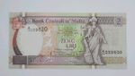 1989 Bank Centrali Ta' Malta - 2 Maltese Lira Pounds Banknote No. A15 259820 EF+