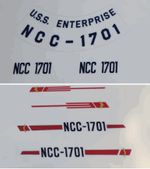 Die-cut Dinky Enterprise NCC 1701 USS Saucer+Nacelle UV Vinyl Stickers Set HiRes