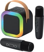 Kids Mini Karaoke Machine Portable Karaoke Speaker with 2 Wireless Microphones