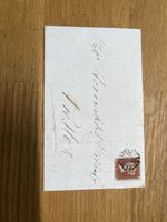 GB QV PENNY RED Imperf on an Entire. 4 distinct Margins, 1844 MC cancellation 