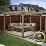 WOODEN PERGOLA KIT - GAZEBO - SHELTER - ( HEIGHT 2.1M , 2.4M , 2.7M , 3M )