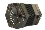 Vintage 30-Button Anglo-Style Concertina–Gloss Black –Plush Hard Flight Case.