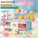 Kids Cooking Kitchen Toy Set Toddler Children Pretend Kitchen Role Play Food Set