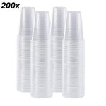 200 Clear Plastic Cups Reusable Vending Party 7oz 180cc Drinking Cups Events