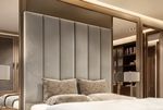 Panel Design Plush Velvet Bed Headboard  3ft 4ft6 5ft 6ft  30" 36" 44" 50" Tall