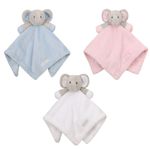 Baby Animal Snuggle Elephant Comforter Blanket | Blue Pink White