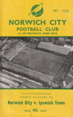 Norwich City v Ipswich Town FA Cup 4th Round 27 January 1962 Programme
