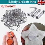 10-200Pcs 25mm Brooch Bar Backs Safety Pins Badge Fastener for Jewelry Making UK