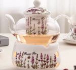 High Quality Elegant Ceramic Porcelain Teapot-Warmer-Infuser, Glass Teapot