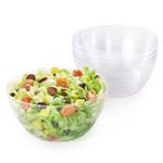 5 Large Clear Hard Plastic Salad Serving Bowls for Parties & Events - XL 3500ml