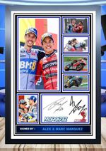 410)  alex & marc marquez motoGP legends signed photo unframed/framed reprint.
