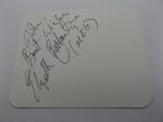 4.5" x 3.5" WHITE CARD SIGNED BY ELSPETH BALLANTYNE - PRISONER CELL BLOCK H MEG