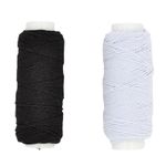Shirring Elastic - 0.6mm Black & White Thread - Sewing, Craft Projects