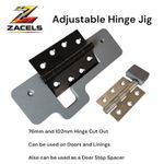 Adjustable Hinge Jig Template 76mm (3") or 102mm (4") Hinges & Door Stop Spacer