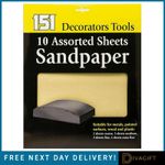 SANDPAPER SHEETS FOR METAL WOOD PLASTIC PAINT DECORATING FINE MEDIUM ASSORTED 
