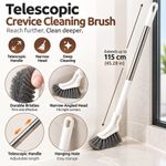 Extendable Long Handle Floor Scrub Brush,Multifunctional Bathroom Cleaning Brush