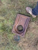 Vintage Salt Glazed Drain Gully Top with Grate