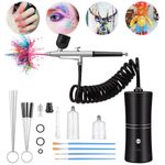 Cordless Airbrush Compressor Kit Spray Gun Dual Action 0.3mm Paint Model
