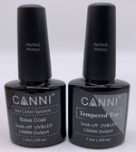 CANNI Base & No Wipe Tempered Top Coat Gel Nail Polish Soak-Off UV LED