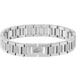 LACOSTE METROPOLE BRACELET SILVER STAINLESS STEEL WITH GIFT BOX +BAG +POUCH!!!
