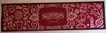 Skinners Bar Runner/Mat, Burgundy red and white,  83cm x 22cm, mint condition