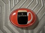 Guinness Red Black Frogeye Fisheye Oval Lens Badge