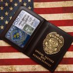 Resident Evil Stars Chris Police Metal Badge With Id Wallet Holder Case