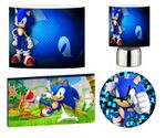 SONIC THE HEDGEHOG  b 10" Lightshade, Touch Lamp, Wall Art, Wall Clock or Bundle