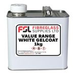 White Polyester Gelcoat Value Range 1kg + Hardener + Syringe