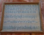 Victorian Antique Framed Alphabet Needlework Sampler C1848 Sculthorpe School
