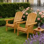 2 x Folding Adirondack Chair Outdoor Wooden Garden Patio Furniture 89x69x103cm