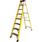 Excel Fibreglass Step Ladder - Heavy Duty 7 Tread 2.1m Electricians EN131 1657