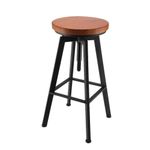Home Vintage Bar Stool Metal Wooden Industrial Retro Seat Kitchen Pub Counter