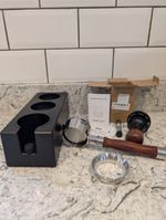 Espresso 54mm Naked Portafilter MHW 3Bomber Tamper Funnel And Station