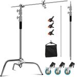 10FT Studio Heavy Duty C Light Stand Century Booms Gobo Arm Grip With 3x Wheels