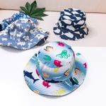 Kids Printed Flat-Top Bucket Hats - New Style, Multi Sizes, Ideal for Boys & Gir